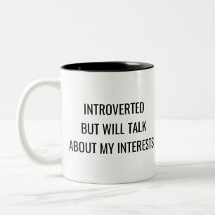 Bicolor Taza de humor de introvertido – Regalo de personal
