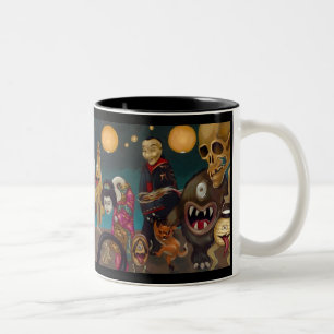 Bicolor Taza de "Hyakki Yakō"