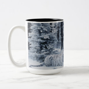 Bicolor Taza de invierno del Tigre Blanco – Regalo de vaca