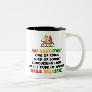 Bicolor Taza de Jah Rastafari - negro