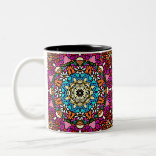 Bicolor Taza De Jardín Groovy Flower Power