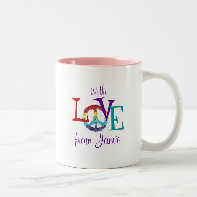 Bicolor Taza de Karate Kat peace-and-love (Derecha)