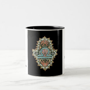 Bicolor Taza de Khamsa del libra