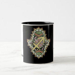 Bicolor Taza de Khamsa del sagitario