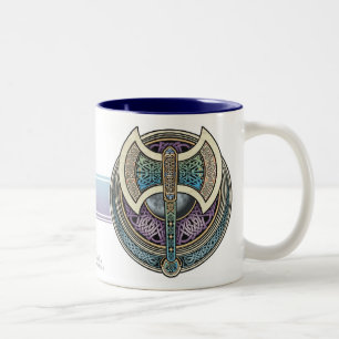 Bicolor Taza de Knotwork Labrys