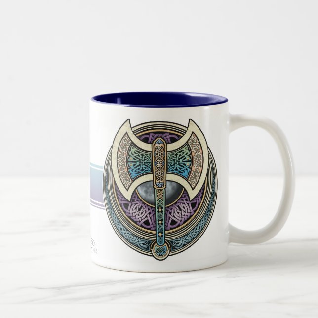 Bicolor Taza de Knotwork Labrys (Derecha)