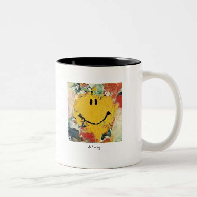 Bicolor taza de kooning cara feliz (Derecha)