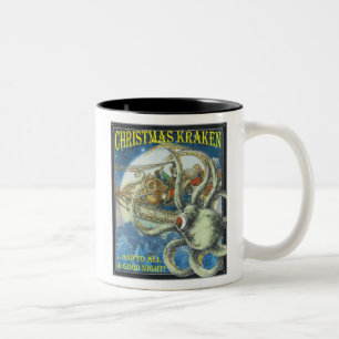 Bicolor Taza de Kraken del navidad