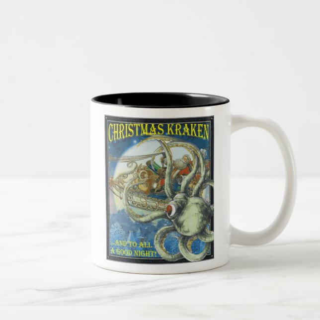 Bicolor Taza de Kraken del navidad (Derecha)