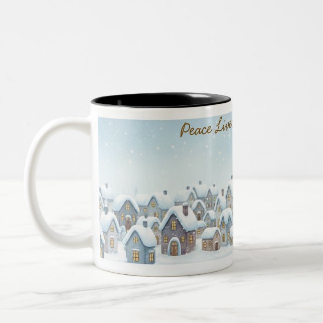 Bicolor Taza de la aldea de invierno (Izquierda)