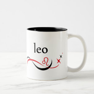 Bicolor Taza de la astrología del zodiaco de Leo