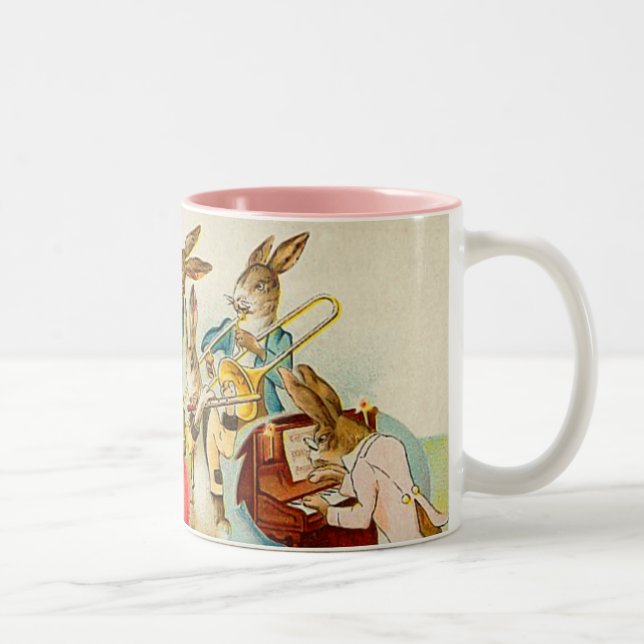 Bicolor Taza de la banda del conejito de pascua del (Derecha)