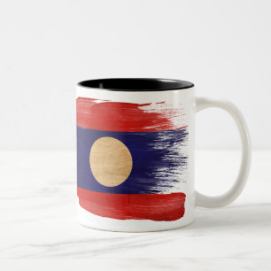 Bicolor Taza de la bandera de Laos