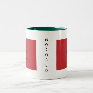 Bicolor Taza de la bandera de Marruecos