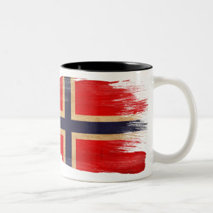 Bicolor Taza de la bandera de Noruega