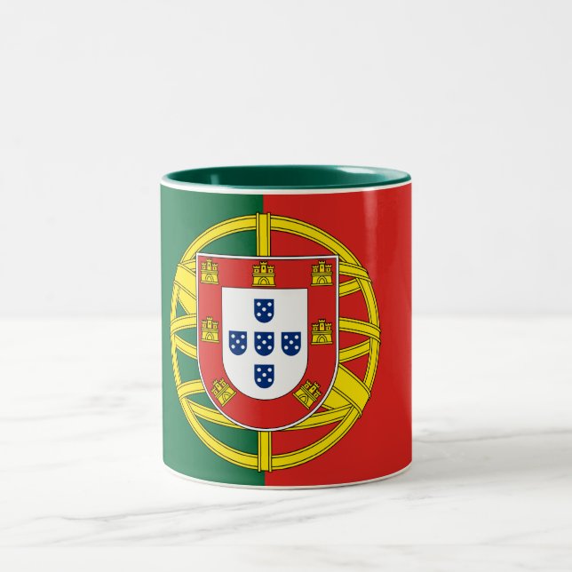 Bicolor Taza de la bandera de Portugal (Centro)