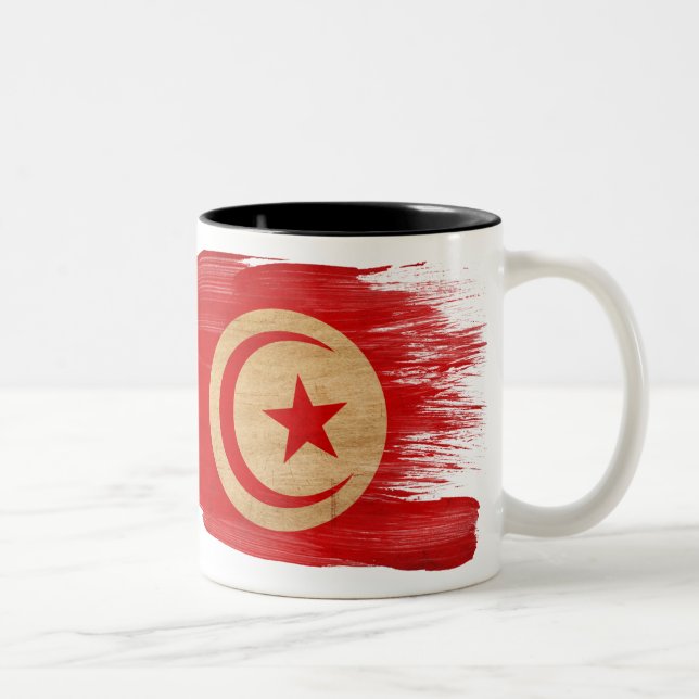 Bicolor Taza de la bandera de Túnez (Derecha)