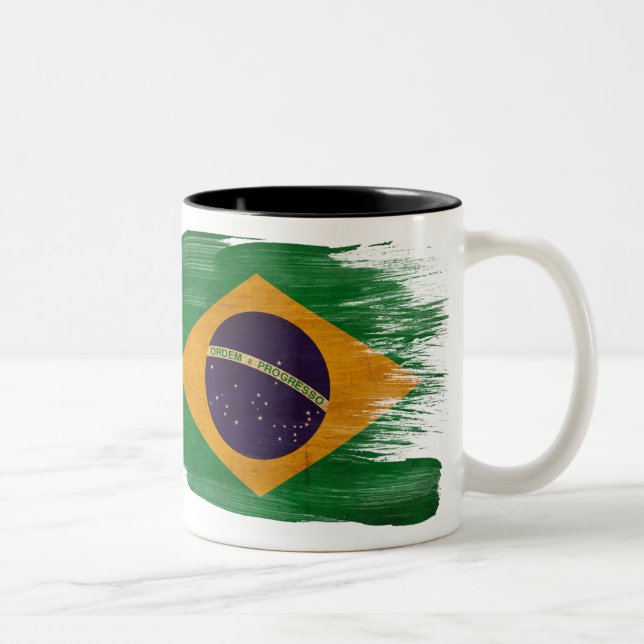Bicolor Taza de la bandera del Brasil (Derecha)