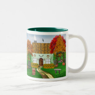 Bicolor Taza de la cabaña del otoño