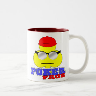 Bicolor Taza de la cara de póker (cara del club)