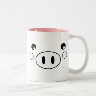 Bicolor Taza de la cara del cerdo