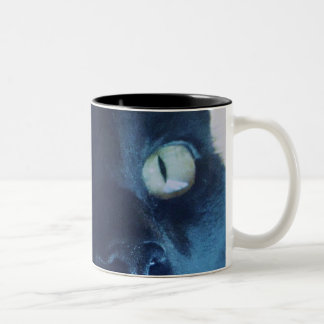 Bicolor Taza de la cara del gato negro