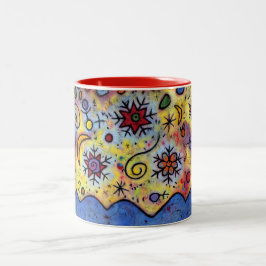 Bicolor Taza de la celebración del copo de nieve