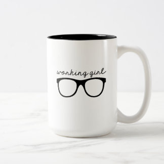 Bicolor Taza de la chica trabajadora