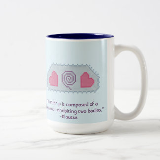 Bicolor Taza de la cita de la amistad del Plautus