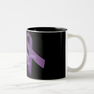 Bicolor Taza de la conciencia de la violencia en el hogar