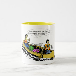 Bicolor Taza de la conversación de la canoa