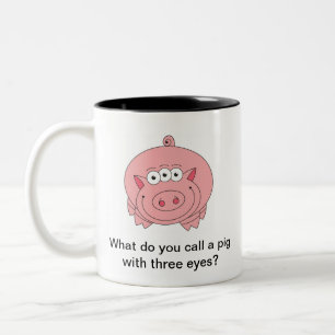 Bicolor Taza de la criba: Cerdo con tres ojos