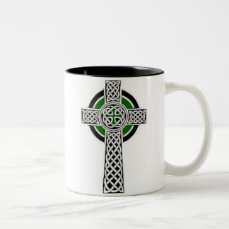 Bicolor Taza de la cruz céltica