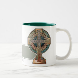 Bicolor Taza de la cruz céltica