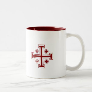 Bicolor Taza de la cruz de Jerusalén