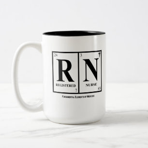 Bicolor Taza de la enfermera (RN) registradoa, con cita