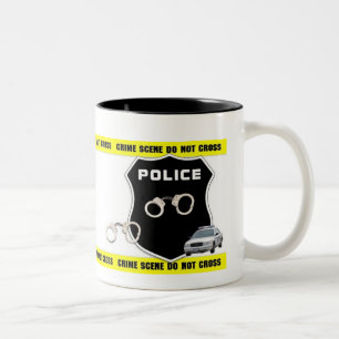 Bicolor Taza de la escena del crimen del oficial de