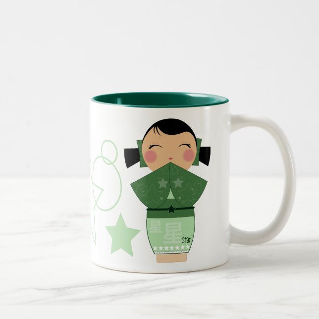 Bicolor Taza de la estrella de Kokeshi (Derecha)