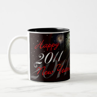 Bicolor Taza de la foto del personalizado de la Feliz Año