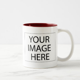 Bicolor Taza de la foto - plantilla marrón 11oz de Borgoña