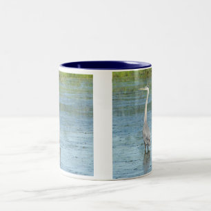 Bicolor Taza de la garza de gran azul