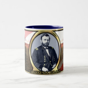 Bicolor Taza de la guerra civil de Ulises S. Grant