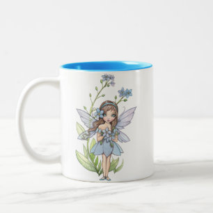 Bicolor Taza de la Hada de la Flor Olvídate de Mí Adorable