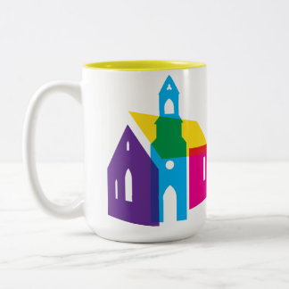 Bicolor Taza de la Iglesia Arcoíris