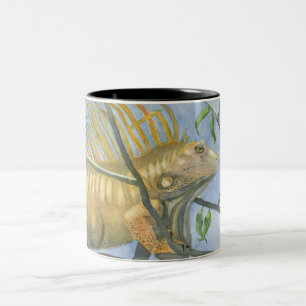 Bicolor Taza de la iguana del oro