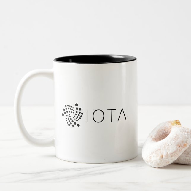 Bicolor Taza de la iota (Con donut)