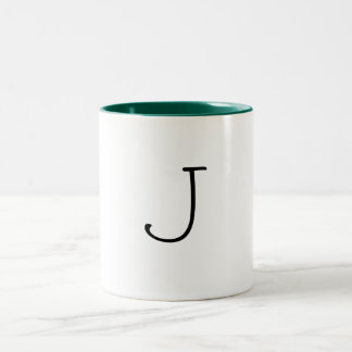 Bicolor Taza de la letra de J