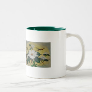 Bicolor Taza de la magnolia y del Goldfinch
