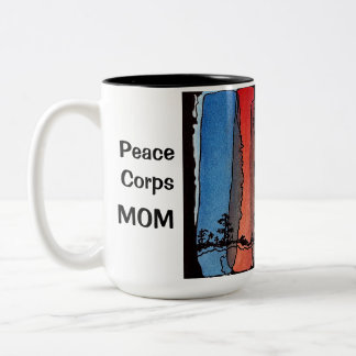 Bicolor Taza de la mamá del cuerpo de paz