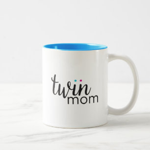 Bicolor Taza de la mamá del gemelo del chica del muchacho